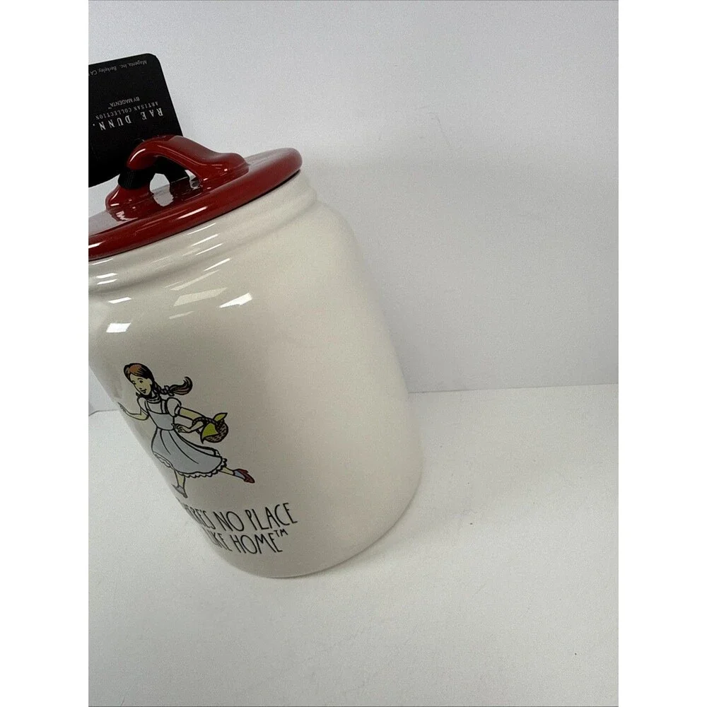 RAE DUNN Wizard Of Oz There’s No Place Like Home Canister W/Dorothy Red Lid